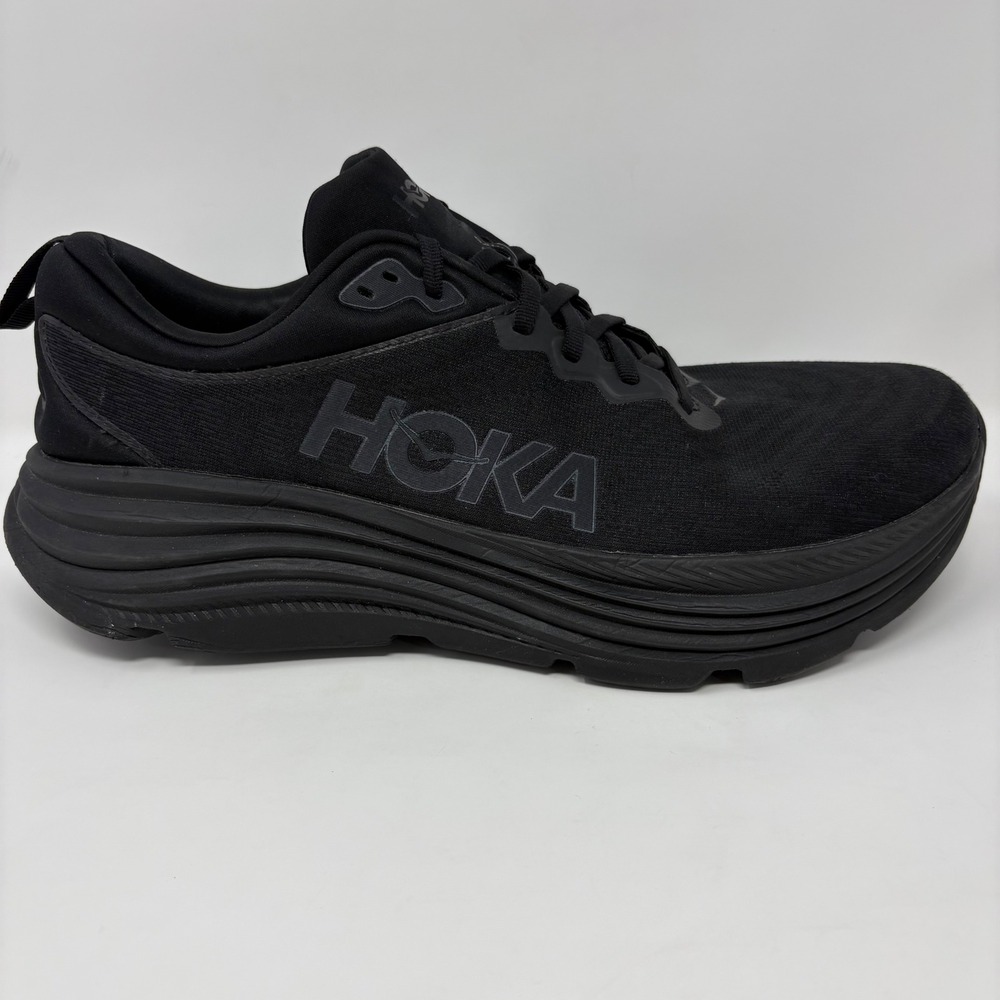 Hoka Gaviota 5 Mens Size 13 Triple Black Athletic Running Shoes (1127929 BBLC)
